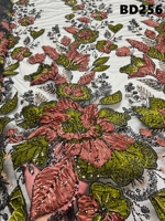 Tissu de dentelle brodée en tulle avec perles et sequins floraux 3D pour robe de soirée ou de mariage au Venezuela