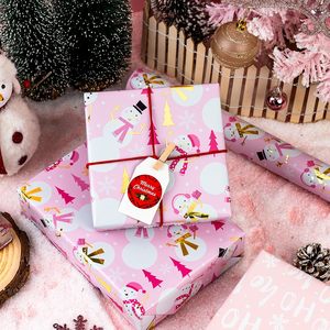 Girly <b>Pink</b> Christmas Wrapping Paper 17 In X 33 Ft Metallic Foil Snowman Design Gift <b>Wrap</b> For Holiday Party Winter - Product Image 6
