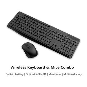 Clavier et <span class=keywords><strong>souris</strong></span> sans fil <span class=keywords><strong>2</strong></span>,4 G pleine taille, silencieux, rechargeable, clavier avec pavé numérique, touches multimédias, <span class=keywords><strong>souris</strong></span> à DPI réglable - Product Image 1