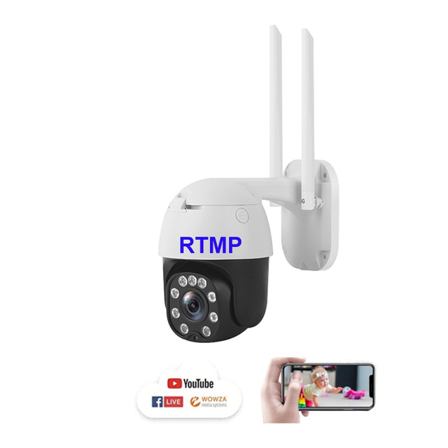 WIFI Auto Tracking PTZ RTMP Camera for Broadcasting Outdoor with Two-Way Audio & Long Range Infrared Night Vision