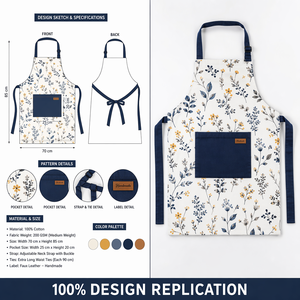 <span class=keywords><strong>Tablier</strong></span> de cuisine professionnel personnalisé en polyester et coton pour chef adulte – Respirant et confortable - Product Image 2