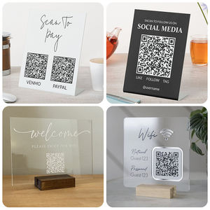 Support <span class=keywords><strong>de</strong></span> code QR <span class=keywords><strong>de</strong></span> table en acrylique pour salon <span class=keywords><strong>de</strong></span> beauté, support <span class=keywords><strong>de</strong></span> signalisation Instagram pour les réseaux sociaux - Product Image 5