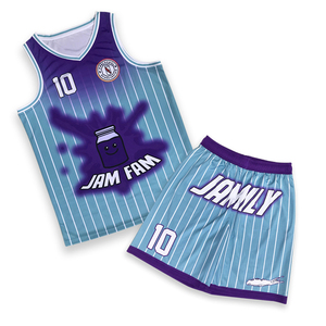 Conjunto de uniforme de baloncesto Camiseta de baloncesto con diseño de logotipo bordado sublimado de malla personalizada - Product Image 2