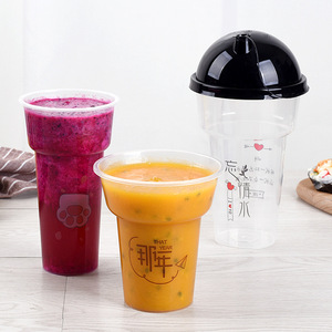 Gobelet en plastique jetable Mingxing 500ml avec couvercle pour jus, thé, pique-nique, en matériau PP - Product Image 3