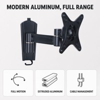 DMP Full Motion TV Wall Mount LCD2101 Braket Monitor Putar Miring Ekstensi VESA 200 X 200 mm Hitam