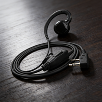Radio bidirectionnelle de style Motorola RayTalk EM-3327 avec écouteur en forme de C et écouteurs TWS à réduction de bruit PTT Noir