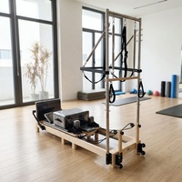Machine de Pilates Commerciale Portable Reformer Pliable Tour Studio Bois Réglable Écologique Multifonction Santé du Corps