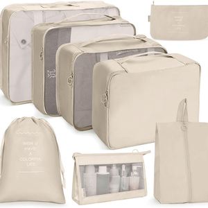 Wholesale 7 Pcs Travel Luggage Organizers Set Waterproof <b>Suitcase</b> Organizer Clothes Shoes Cosmetics Toiletries Storage Bags - Product Image 1