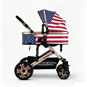 Lightweight Aluminum Alloy Frame Easy Folding Baby Stroller Pram <strong>Trolley</strong> 3D PU Wheels Adjustable Handle 0-3 Years Daily - Product Image 1