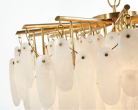 Lámparas de Techo XZ para Restaurantes, Mármol Natural, Alabastro, Latón, Lámpara Colgante LED, Diseño de Araña