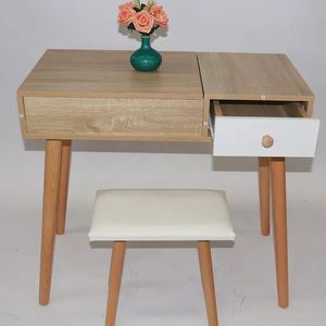 Meubles de chambre à coucher de Style <span class=keywords><strong>scandinave</strong></span> <span class=keywords><strong>coiffeuse</strong></span> blanche <span class=keywords><strong>avec</strong></span> <span class=keywords><strong>miroir</strong></span> et tabouret <span class=keywords><strong>coiffeuse</strong></span> moderne Table de maquillage - Product Image 5