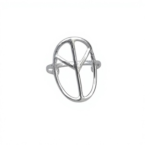 Anillo Minimalista de Plata de Ley 925 con Símbolo de Paz, Joyería Unisex para Uso Diario - Product Image 1