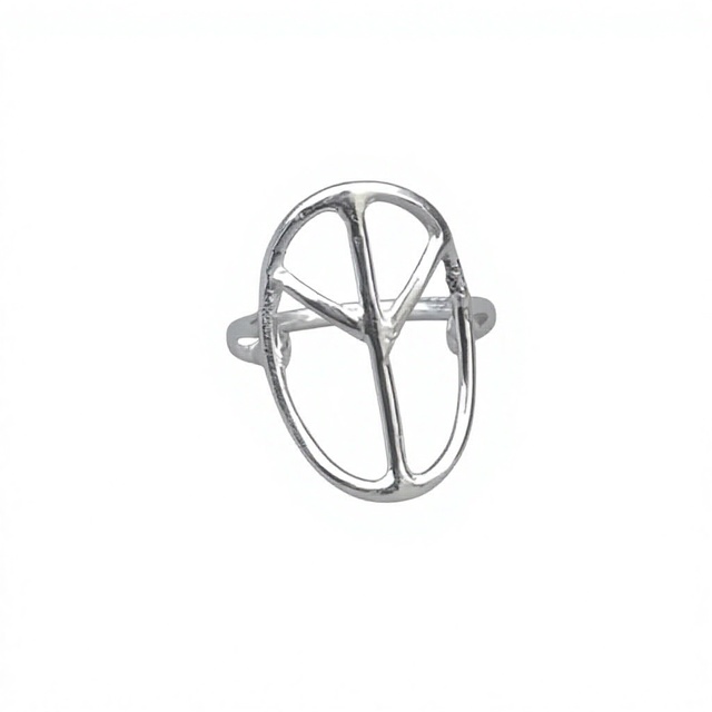 Minimalist 925 Sterling Silver Peace Sign Ring Unisex Everyday Wear Jewelry