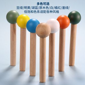 Wooden Pegboard Accessories 15mm Diameter 140mm Length Multifunctional Storage Rack System DIY Wooden Sticks - Product Image 1