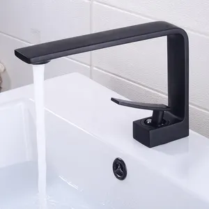 Banyo otel villa banyo akıllı musluk parçaları için siyah batarya musluk-banyo-musluk
