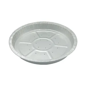 Piatti per torte monouso in argento contenitore per alimenti rotondo contenitore in alluminio 750 ml