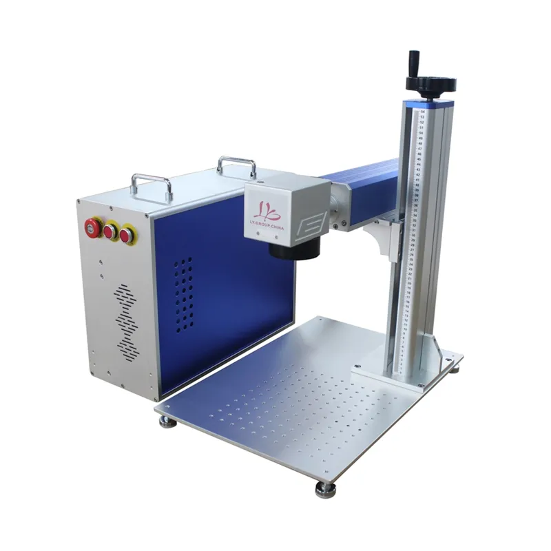 Mesin penanda papan nama Laser serat Laser 20W-50W Max untuk baja tahan karat baru dan mendukung Format grafis