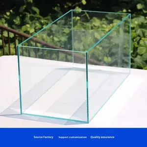 Aquarium en verre ultra-clair de luxe moderne, réservoir écologique à angle droit, paysage <span class=keywords><strong>aquatique</strong></span>, betta, poissons rouges, tortue, plantes aquatiques, extérieur - Product Image 5