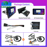 Autoradio Android 10,33 pouces 1 Din, système audio de voiture, autoradio MP5, lecteur multimédia DVD, écran tactile QLED rotatif