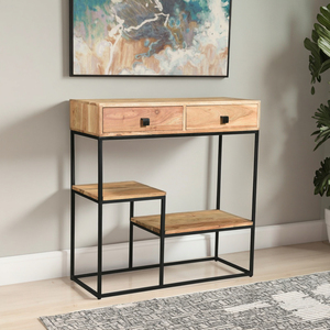 Tiroirs de rangement pour meubles de maison <span class=keywords><strong>en</strong></span> métal de table <span class=keywords><strong>console</strong></span> <span class=keywords><strong>en</strong></span> <span class=keywords><strong>bois</strong></span> de <span class=keywords><strong>style</strong></span> <span class=keywords><strong>industriel</strong></span> E0/E1 du fournisseur chinois pour le salon - Product Image 1