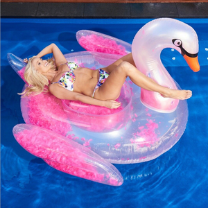 Phao Đầy Lông Thiên Nga, Bể Bơi Thiên Nga Cưỡi Đầy Lông Vũ Long Lanh Confetti Raft Pool Party - Product Image 1