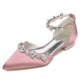 Ladies' <b>Flat</b> <b>Pointed</b> <b>Toe</b> diamond Chain Wristband Wedding Shoes, Bride Shoes, Bridesmaid Shoes, Party Shoes - Product Image 6