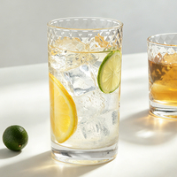 12,8 oz Luxus Kristall Highball Glas Bleifrei Diamantmuster 380ml Vintage Trinkglas für Wasser Saft Cocktail Barware
