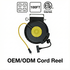 Enrollador de Cable Retráctil de Pared Linsheng con Certificación ETL, 40 Pies, 12 AWG, 3 Tomas, 15 A, SJTOW, Resistente al Aceite, de Alta Resistencia - Product Image 1