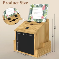 Boîte à suggestions en bois personnalisée avec serrure, support de tableau noir, boîte à commentaires, à dons, à cartes de mariage, à cartes de vœux, à suspendre au mur