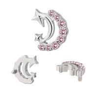 Mode oreille goujon G23 16G CZ pavé étoile Trail fileté à l'intérieur haut lèvre nez anneaux Cartilage hélice boucles d'oreilles bijoux