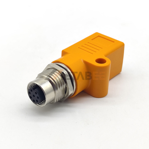 M12 8Pin x-mã hóa Ethernet Nam Nữ RJ45 Adapter một x Mã xcode vách ngăn Coupler 90 độ 4 8 pin cho <span class=keywords><strong>c</strong></span>ông nghiệp mạng - Product Image 6