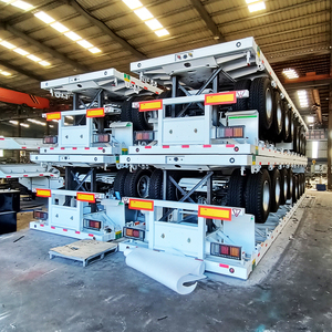 Vlakke Bed 2/3/4 Assen Flatbed Container <span class=keywords><strong>Transport</strong></span> Vrachtwagen Vlakke Bed Oplegger 20ft 45ft 40ft Container Flatbed Oplegger - Product Image 1