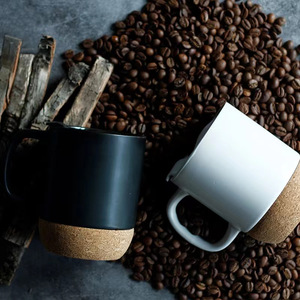 TX10047 grande capacità di sughero fondo in ceramica tazza con coperchio isolato Design moderno tazza di caffè per la prima colazione <span class=keywords><strong>latte</strong></span> per i regali - Product Image 3