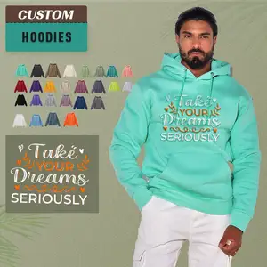 OEM Free Sample pullover hoodies 100 cotton Long Sleeve Printed Oversize Plus Size Custom Men's Hoodies