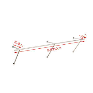 Porte-vêtements suspendu mural porteur en acier inoxydable personnalisé boutique <span class=keywords><strong>magasin</strong></span> <span class=keywords><strong>de</strong></span> vêtements présentoirs <span class=keywords><strong>de</strong></span> vêtements au détail - Product Image 6