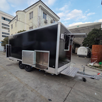 Camion de restauration rapide, bar mobile, perruque de service pour glaces et café, cuisine mobile, remorque alimentaire vintage en acier inoxydable et fibre de verre, snack-bar