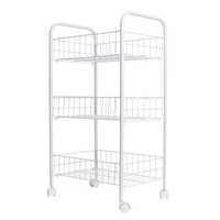 Vente chaude Multicouche Amovible Fil Métallique Présentoir Légumes Stockage Étagère Rack Chariot Chariot