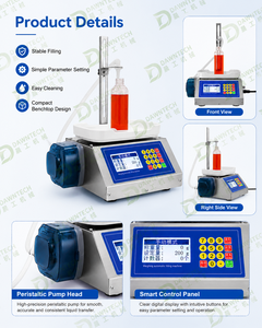 เครื่องบรรจุแบบกึ่งอัตโนมัติชนิดปั๊มเพอริสตัลติก พร้อมเครื่องชั่งน้ำหนักและตัวนับ สำหรับกาว ยาทาเล็บ น้ำหอม น้ำมันหอมระเหยในขวด - Product Image 4