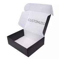 Boîte d'expédition carrée en carton kraft recyclé avec logo UV imprimé en quadrichromie, personnalisable pour cadeaux et artisanat