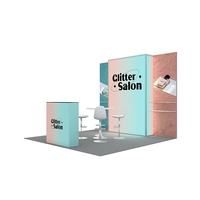 Étagères d'exposition portables en aluminium à montage rapide avec éclairage LED arrière SEG pour stand de salon professionnel 10x10