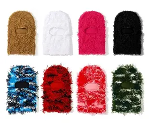 Máscara de pasamontañas de diseñador de nuevas tendencias en stock, capucha de pasamontañas cálida de invierno a la moda, máscara de pasamontañas de 31 colores en blanco para exteriores