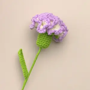 10 Stück handgefertigte gehäkelte gestrickte Nelke Wildblumenstrauß Strick-Häkelstrauß Hochzeitsdekoration Geschenk für Muttertag Liebhaber