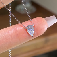 Ensemble de bijoux GRA certifié en moissanite taille poire couleur D, boucles d'oreilles, bague et collier en argent sterling 925 pour femme, idéal pour mariage et fiançailles