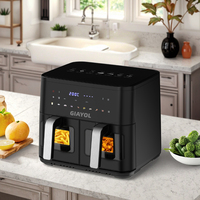 Friteuse à air numérique à double zone colorée 10 10 en 1 de haute qualité 2200W avec cavité intérieure en métal pour un usage familial