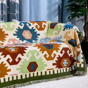 Ready To Ship Cotton And Polyester Woven Tapestry Promotional Throw Blanket Custom Jacquard Blanket