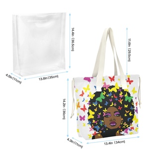 Sac fourre-tout personnalisé avec imprimé de fille africaine noire, sacs en TPU holographiques transparents au laser, sacs de plage, sacs de shopping - Product Image 2
