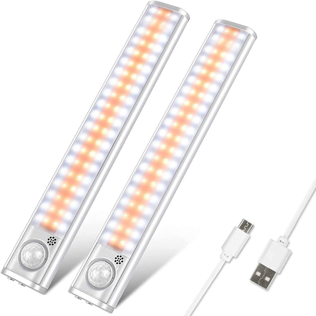 Factory Price High Quality 4-Pack Rechargeable Motion Sensor LED Under Cabinet Light with 3 Color Dimmable