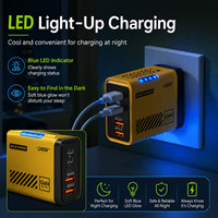 Chargeur multi-ports SDL à charge rapide 2 USB + 3 Type C compatible avec iPhone 16/15 Pro, adaptateur de charge rapide GaN léger