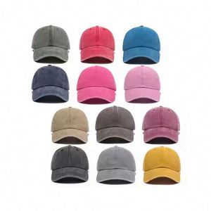 Unisex 100% Cotton 6-Panel Sport <b>Hat</b> New Design Distressed Baseball Cap Adjustable Strap Custom Embroidery Logo Terry Checked - Product Image 1