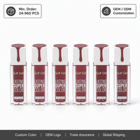 6 Warna Lip Gloss Mengkilap, Lip Glaze Tahan Lama Melembapkan Berkilau, Label Pribadi Logo Kustom Rias Bibir untuk Grosir